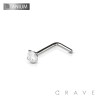 IMPLANT GRADE  SOLID TITANIUM L BEND PRONG NOSE RING